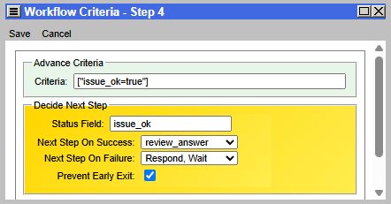 ZaronAI Pipeline step — Advance Criteria panel
